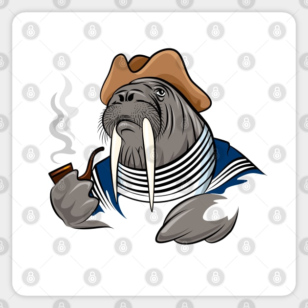 Smoking Walrus Sticker by devaleta